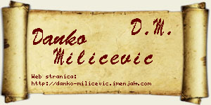 Danko Milićević vizit kartica